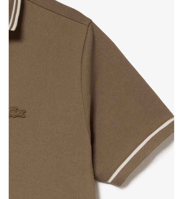 LACOSTE「ラインリブスキッパーネック鹿の子ポロドレス / ポロワンピース」|ワンピース|