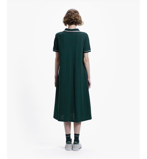 LACOSTE「ラインリブスキッパーネック鹿の子ポロドレス / ポロワンピース」|ワンピース|