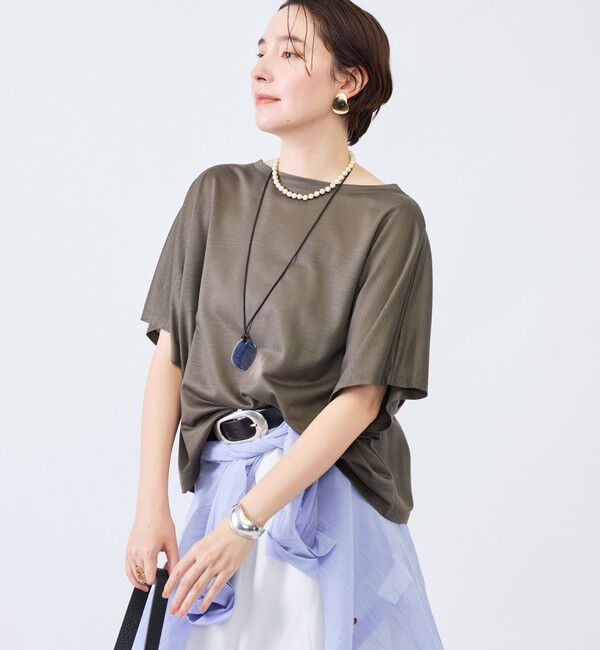 NOLLEY'S「《接触冷感》ウォッシャブルハリジェンヌケーププルオーバー」|Tシャツ・カットソー|