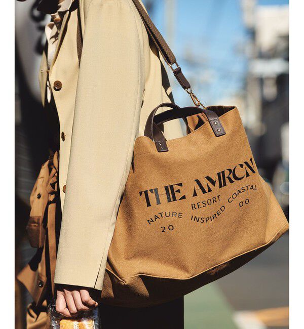 SALON adam et rope'「【Americana（アメリカーナ） for SALON】キャンバス2WAYトート」|トートバッグ|キャメル系(26)