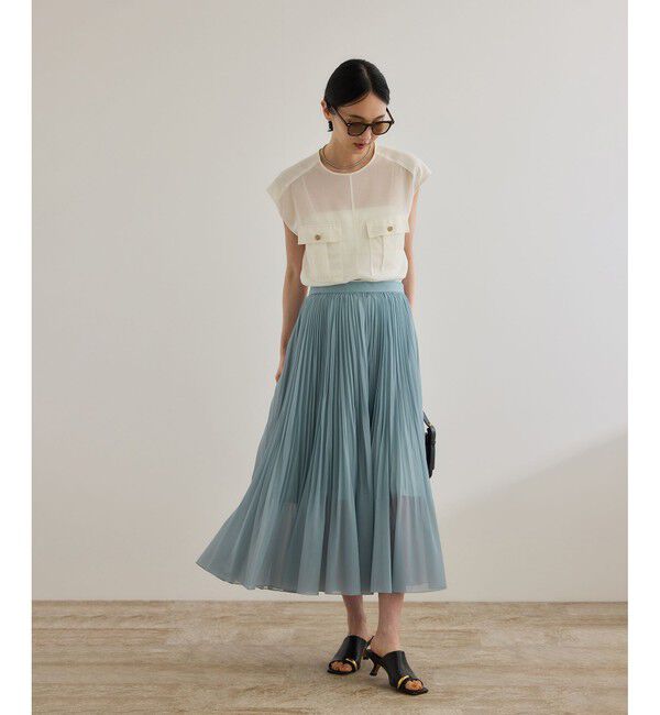 ROPE「【洗える】【WEB・一部店舗限定】サーキュラー手絞りプリーツスカート」|スカート|