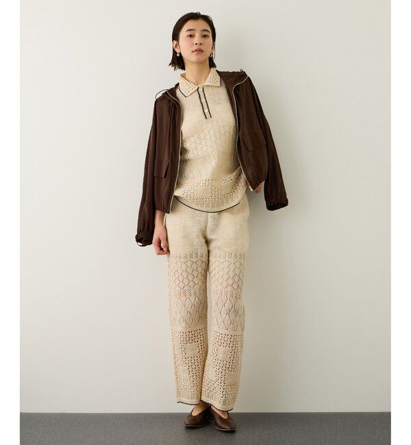 ROPE「【COOHEM】SUKASHI EMBOSSED KNIT PANTS/セットアップ対応・イージーケア」|チノ|
