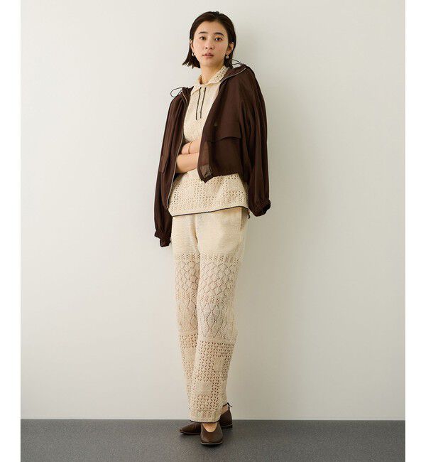 ROPE「【COOHEM】SUKASHI EMBOSSED KNIT PANTS/セットアップ対応・イージーケア」|チノ|