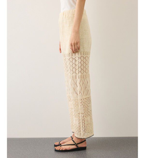 ROPE「【COOHEM】SUKASHI EMBOSSED KNIT PANTS/セットアップ対応・イージーケア」|チノ|
