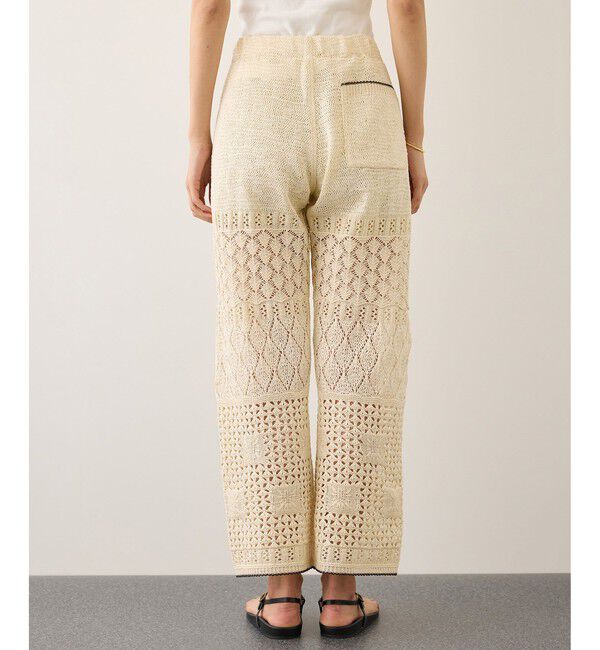 ROPE「【COOHEM】SUKASHI EMBOSSED KNIT PANTS/セットアップ対応・イージーケア」|チノ|