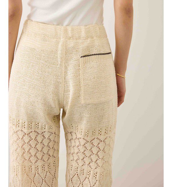 ROPE「【COOHEM】SUKASHI EMBOSSED KNIT PANTS/セットアップ対応・イージーケア」|チノ|