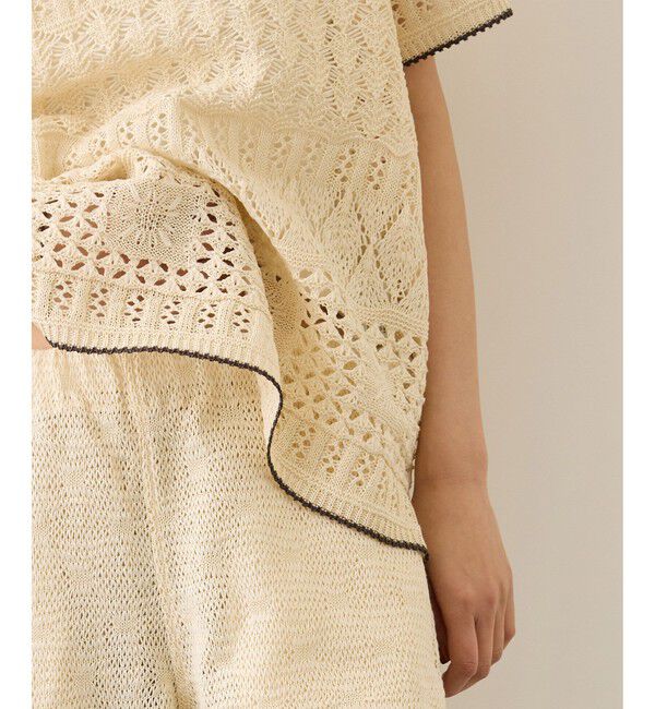 ROPE「【COOHEM】SUKASHI EMBOSSED KNIT PANTS/セットアップ対応・イージーケア」|チノ|