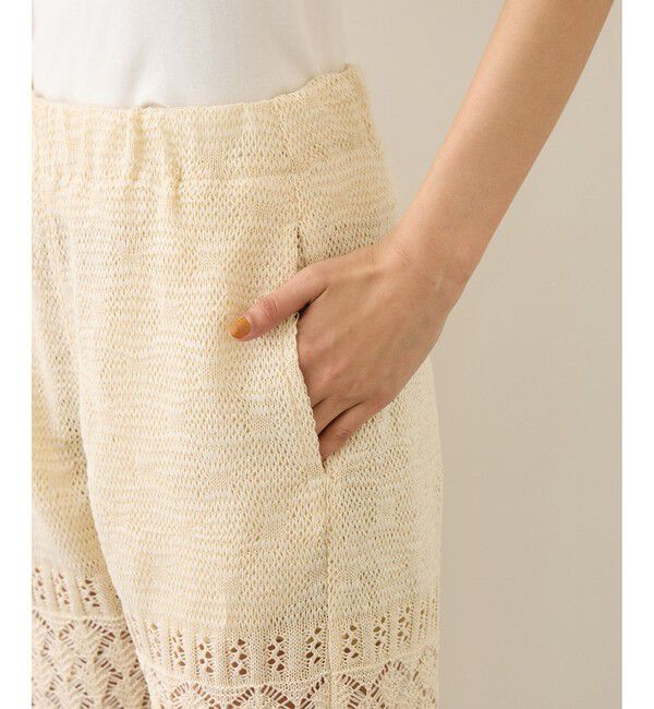 ROPE「【COOHEM】SUKASHI EMBOSSED KNIT PANTS/セットアップ対応・イージーケア」|チノ|