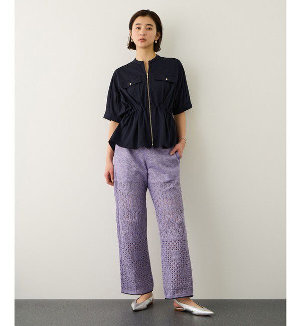 ROPE「【COOHEM】SUKASHI EMBOSSED KNIT PANTS/セットアップ対応・イージーケア」|チノ|