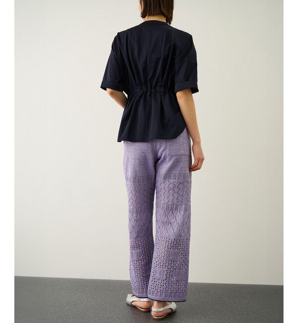 ROPE「【COOHEM】SUKASHI EMBOSSED KNIT PANTS/セットアップ対応・イージーケア」|チノ|