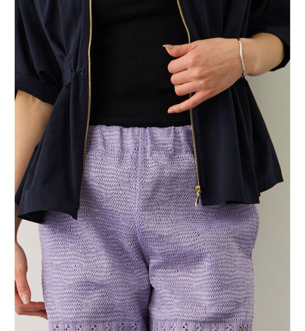 ROPE「【COOHEM】SUKASHI EMBOSSED KNIT PANTS/セットアップ対応・イージーケア」|チノ|