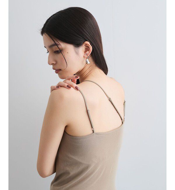 VIS「【洗える】カップ付きアシンメトリーキャミソール」|キャミソール|
