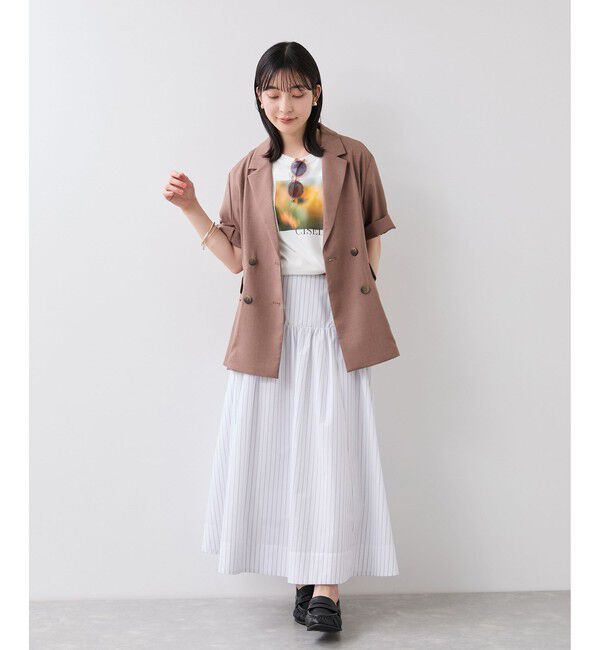 VIS「フォト＆ロゴアソートプリントTシャツ/接触冷感・汗染み防止」|Tシャツ・カットソー|