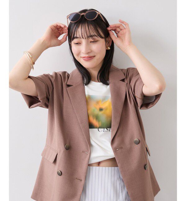 VIS「フォト＆ロゴアソートプリントTシャツ/接触冷感・汗染み防止」|Tシャツ・カットソー|