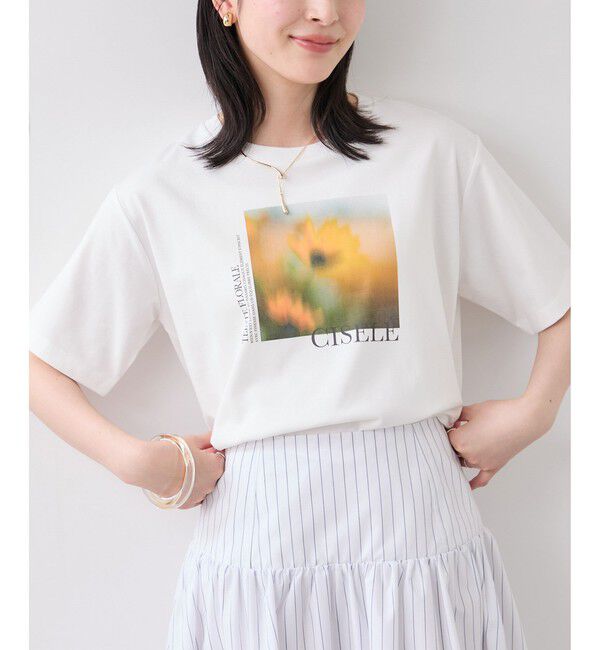 VIS「フォト＆ロゴアソートプリントTシャツ/接触冷感・汗染み防止」|Tシャツ・カットソー|