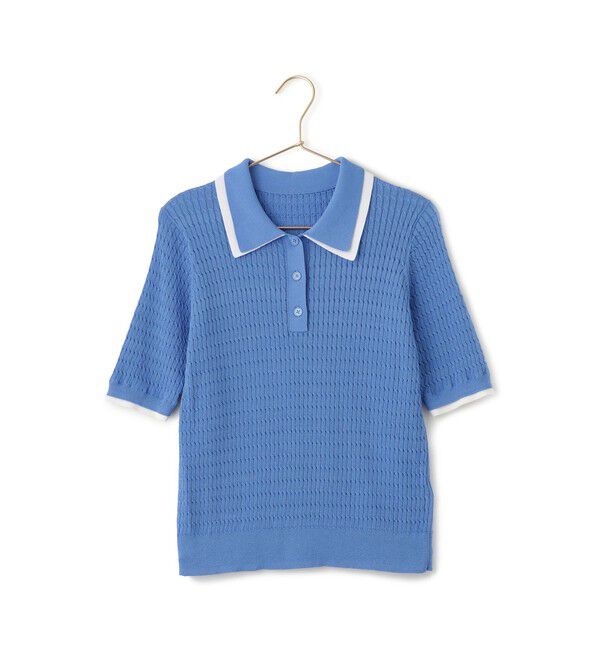 Rope&rsquo;Picnic「【ちゃんと+かわいい保証】シャーベットニットミニケーブルポロカラーニット/UVケア」|ニット・セーター|