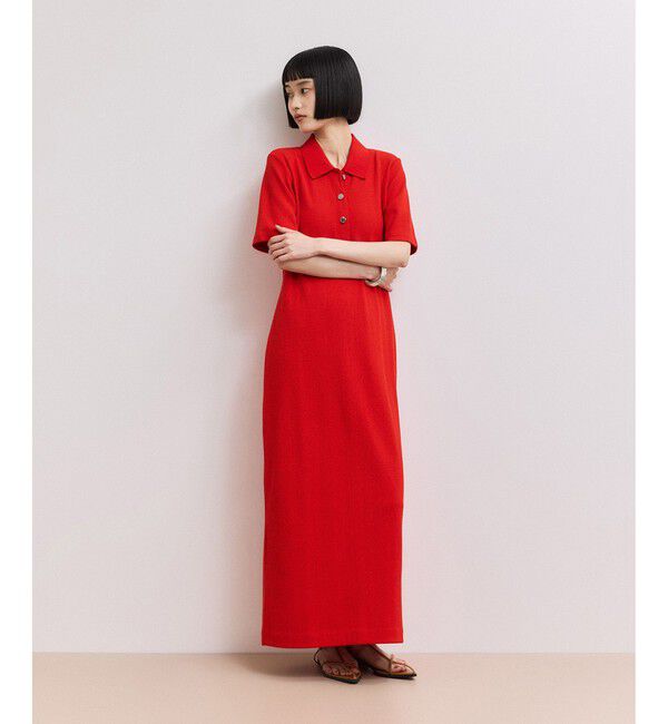 ADAMETROPE アダムエロペ 　ハーフスリーブポロシャツワンピース WEB限定】ハーフスリーブポロシャツワンピース（ADAM ET ROPE
