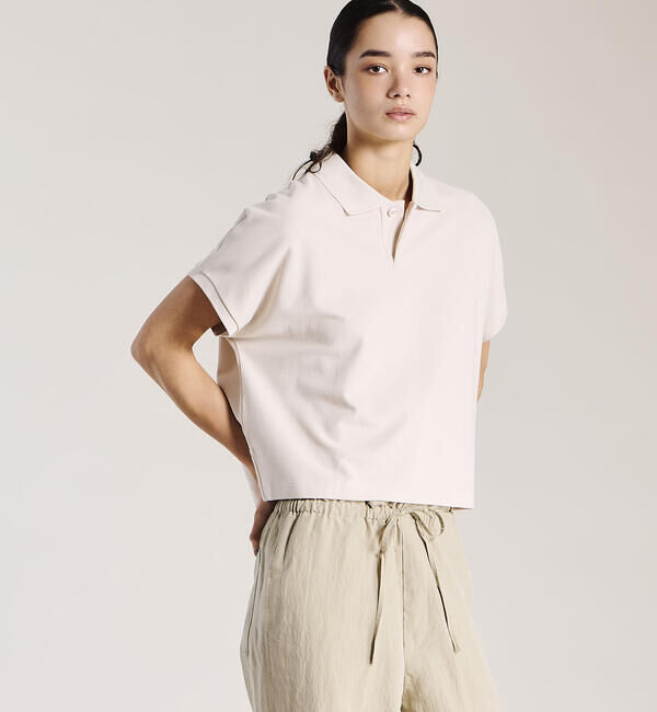 handvaerk「handvaerk | コットンピケ ドルマンスリーブポロシャツ WOMEN」|ポロシャツ|
