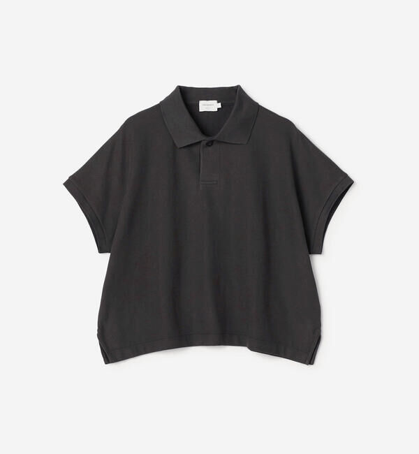 handvaerk「handvaerk | コットンピケ ドルマンスリーブポロシャツ WOMEN」|ポロシャツ|CHARCOAL