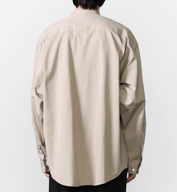 GYMPHLEX「Gymphlex | バンドカラー長袖シャツ SOLID MEN」|シャツ・ブラウス|