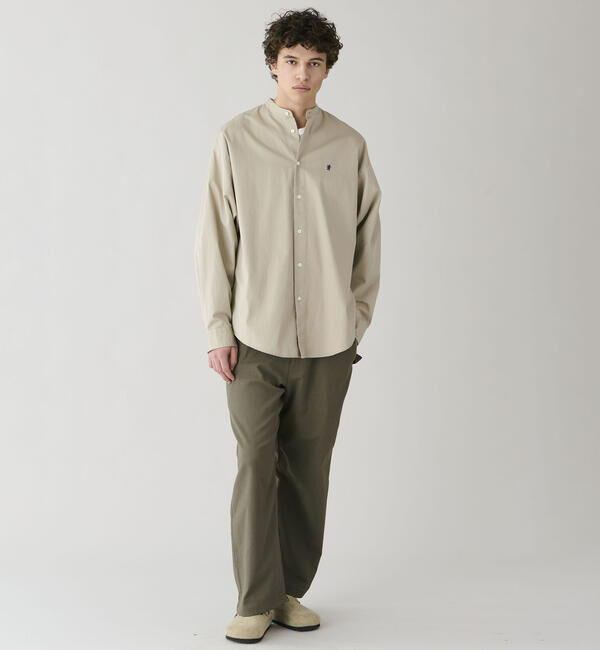 GYMPHLEX「Gymphlex | バンドカラー長袖シャツ SOLID MEN」|シャツ・ブラウス|