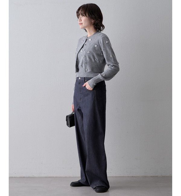  「ビーズ刺繍ニットカーディガン」|ニット・セーター|
