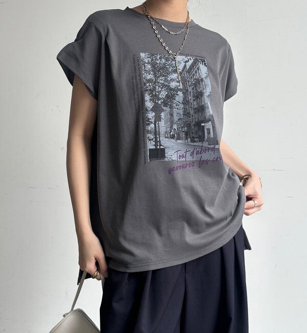  「【WEB限定】バックジップフォトロゴTEE」|Tシャツ・カットソー|ダークグレー