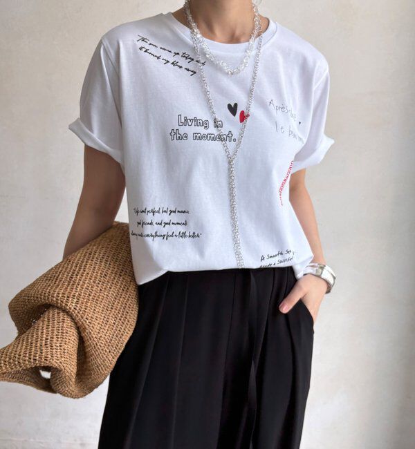  「【WEB限定】レタリングプリント半袖TEE」|Tシャツ・カットソー|