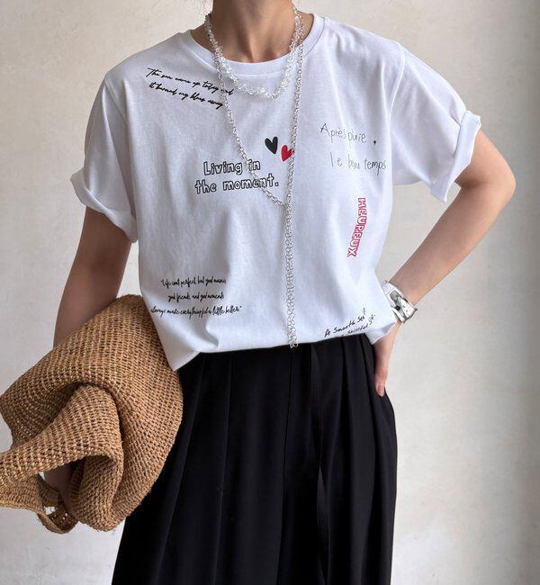  「【WEB限定】レタリングプリント半袖TEE」|Tシャツ・カットソー|