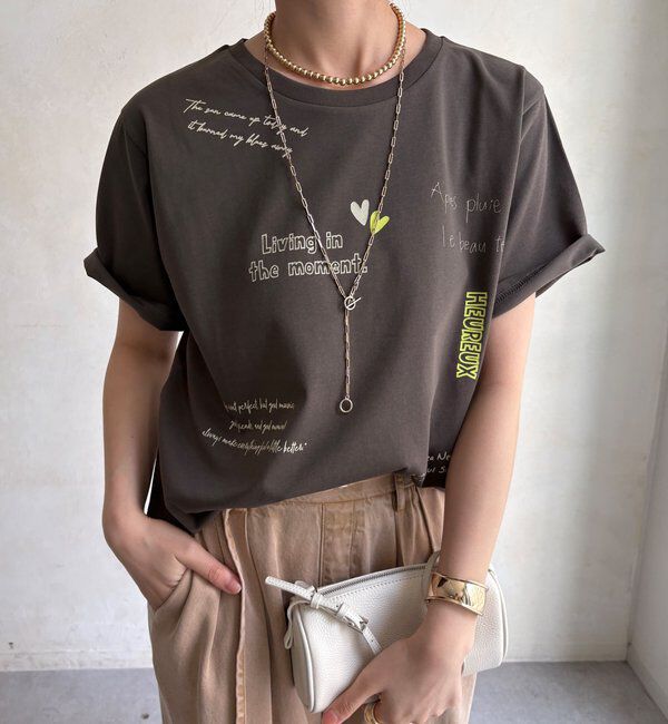  「【WEB限定】レタリングプリント半袖TEE」|Tシャツ・カットソー|