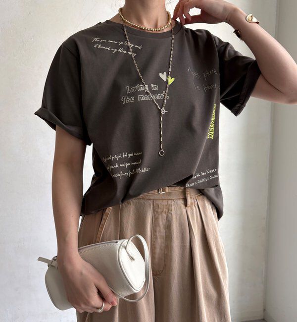  「【WEB限定】レタリングプリント半袖TEE」|Tシャツ・カットソー|