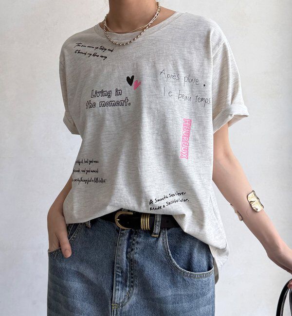  「【WEB限定】レタリングプリント半袖TEE」|Tシャツ・カットソー|