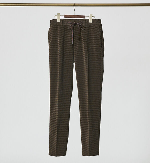 ABAHOUSE「【セットアップ対応/FLEX PANTS】ベロア ツイル&コールプリント スラッ」|スラックス|ブラウン
