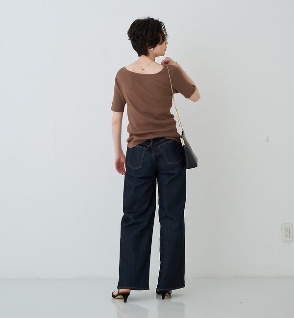 Rouge vif「【一部店舗 / WEB限定】ハーフスリーブドレープリブニット【予約】」|ニット・セーター|