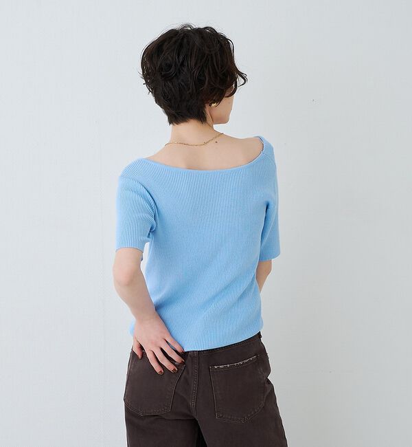 Rouge vif「【一部店舗 / WEB限定】ハーフスリーブドレープリブニット【予約】」|ニット・セーター|