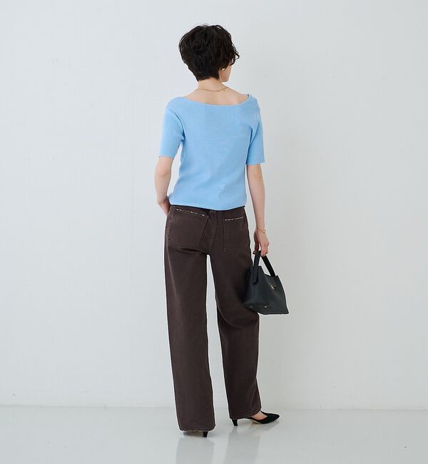 Rouge vif「【一部店舗 / WEB限定】ハーフスリーブドレープリブニット【予約】」|ニット・セーター|