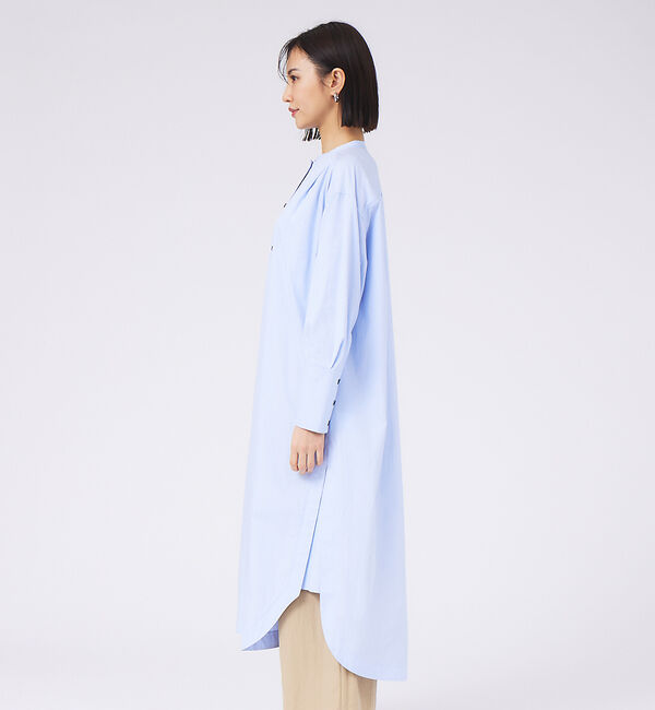 qualite「ハイカウントロングシャツワンピース」|ワンピース|