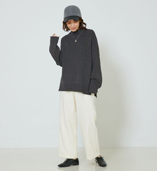 abahouse mavie「片畦モックネックニット」|ニット・セーター|
