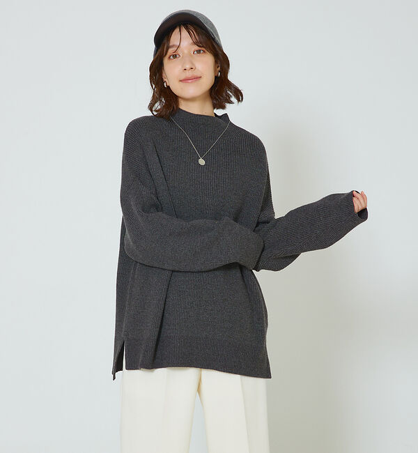 abahouse mavie「片畦モックネックニット」|ニット・セーター|