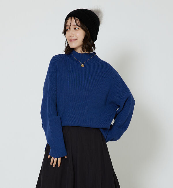 abahouse mavie「片畦モックネックニット」|ニット・セーター|
