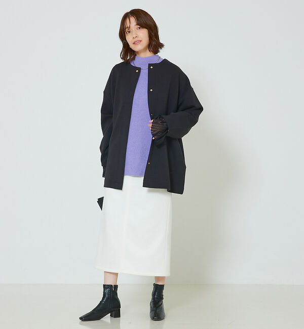 abahouse mavie「片畦モックネックニット」|ニット・セーター|