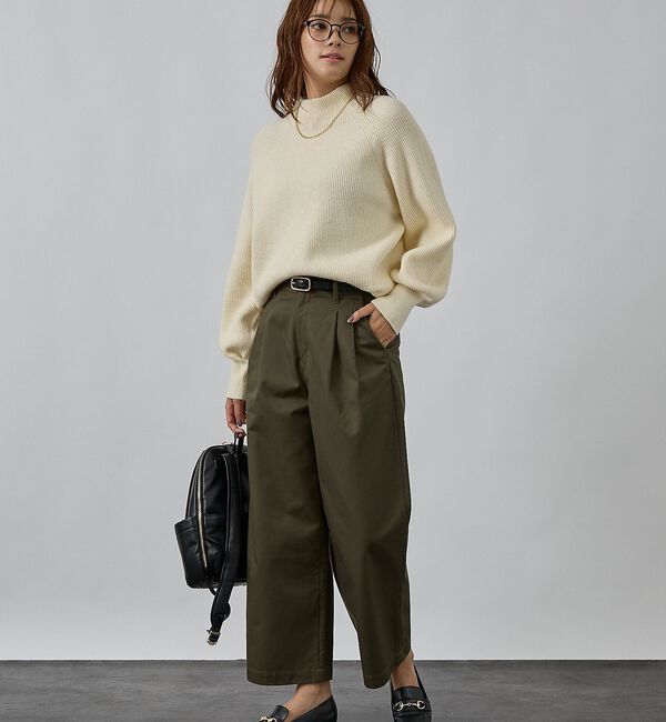 abahouse mavie「片畦モックネックプルオーバー」|ニット・セーター|