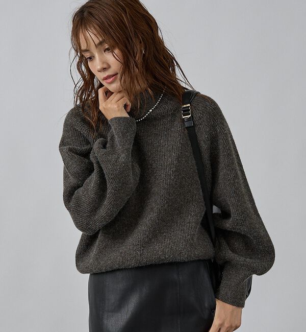 abahouse mavie「片畦モックネックプルオーバー」|ニット・セーター|