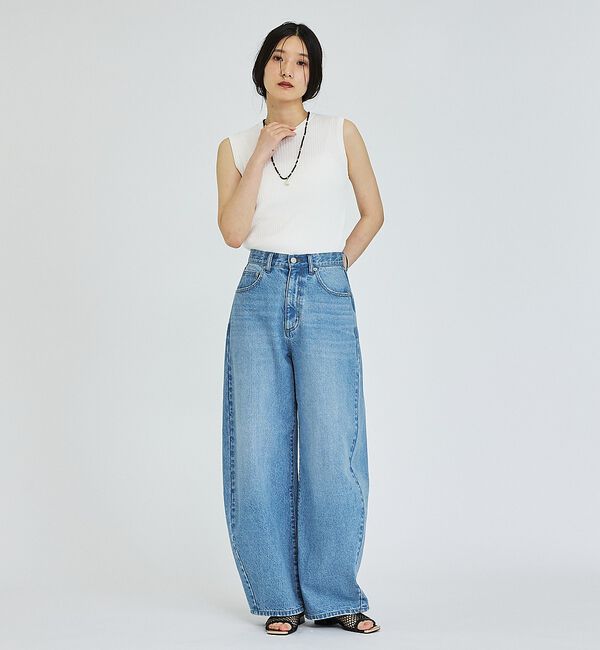 abahouse mavie「ウォッシュドバレルデニムパンツ【予約】」|デニム|
