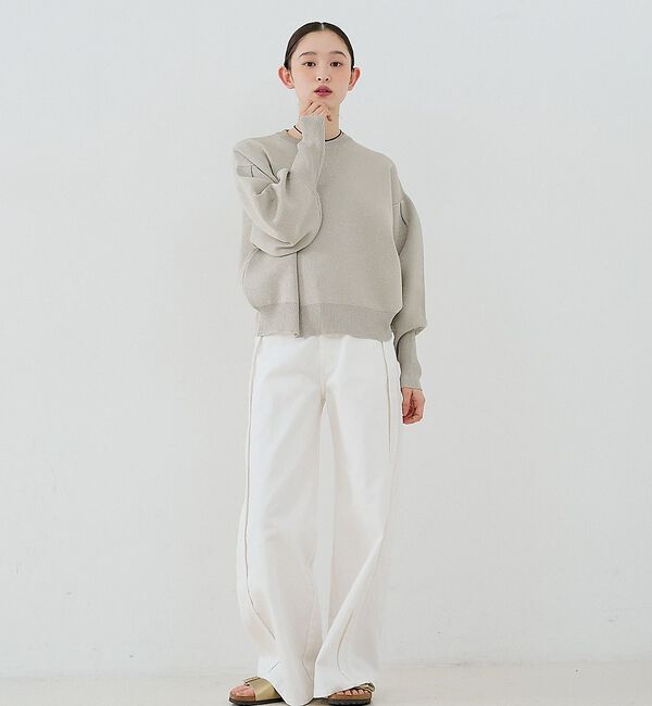 NOMINE「サイドライン ワイド デニムパンツ」|デニム|