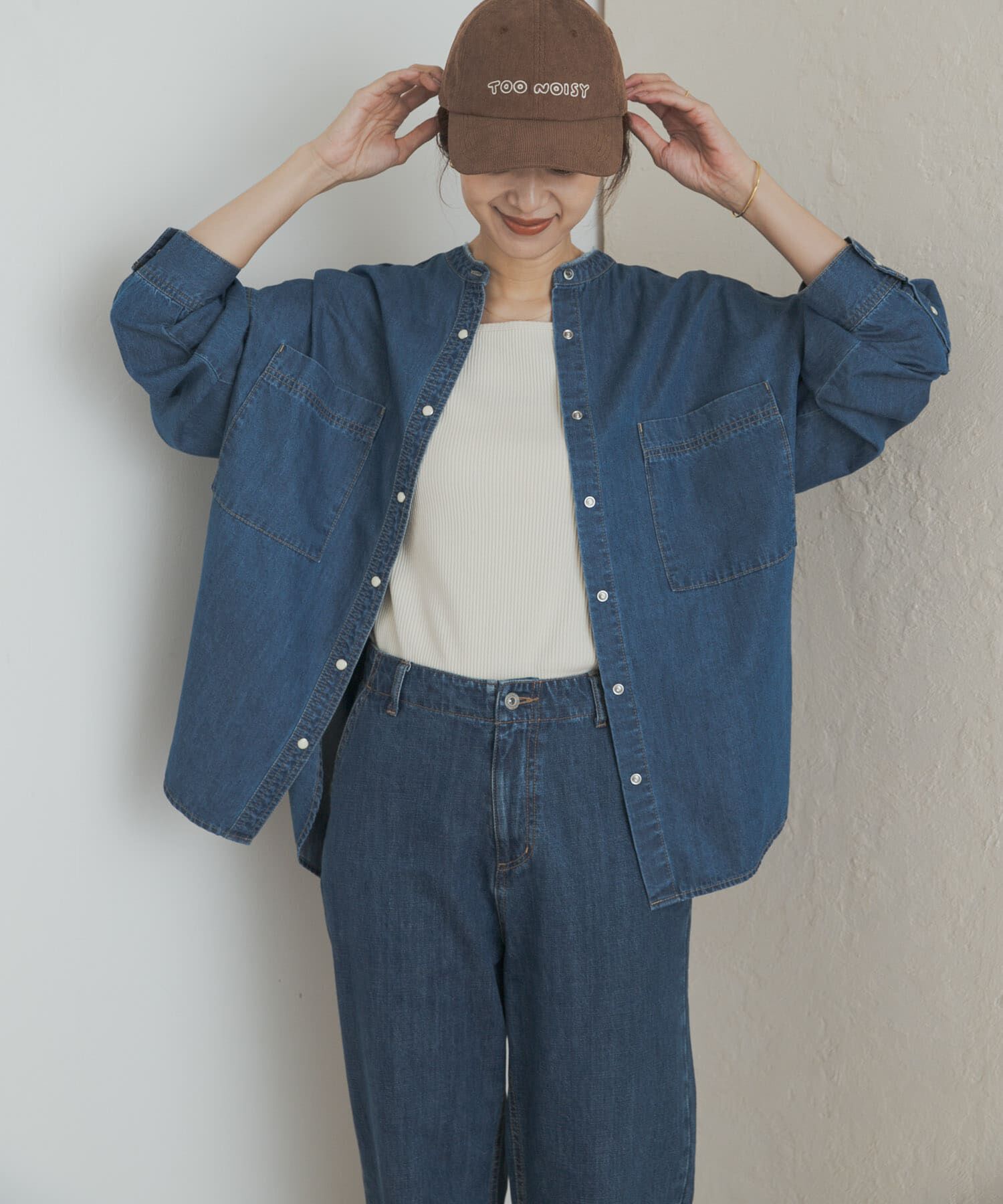 URBAN RESEARCH DOORS「デニムバンドカラーシャツ」|シャツ・ブラウス|