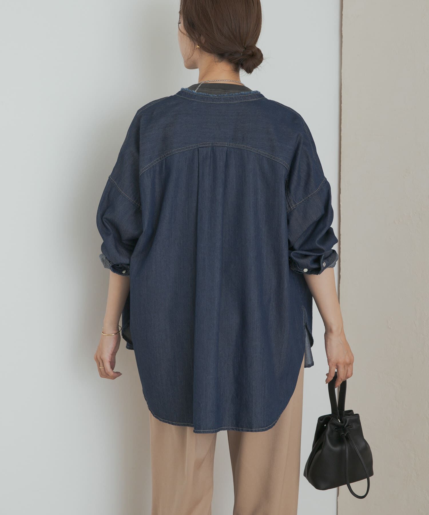 URBAN RESEARCH DOORS「デニムバンドカラーシャツ」|シャツ・ブラウス|