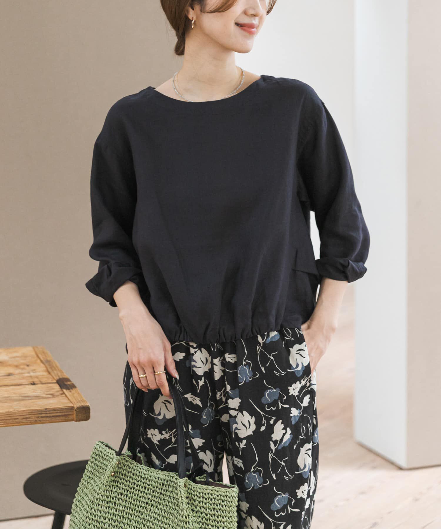 URBAN RESEARCH DOORS「リネンフロントギャザープルオーバー」|シャツ・ブラウス|