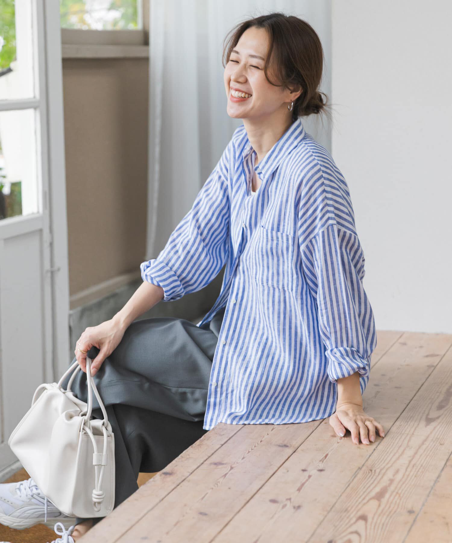 URBAN RESEARCH DOORS「リネンオーバーシャツ」|シャツ・ブラウス|