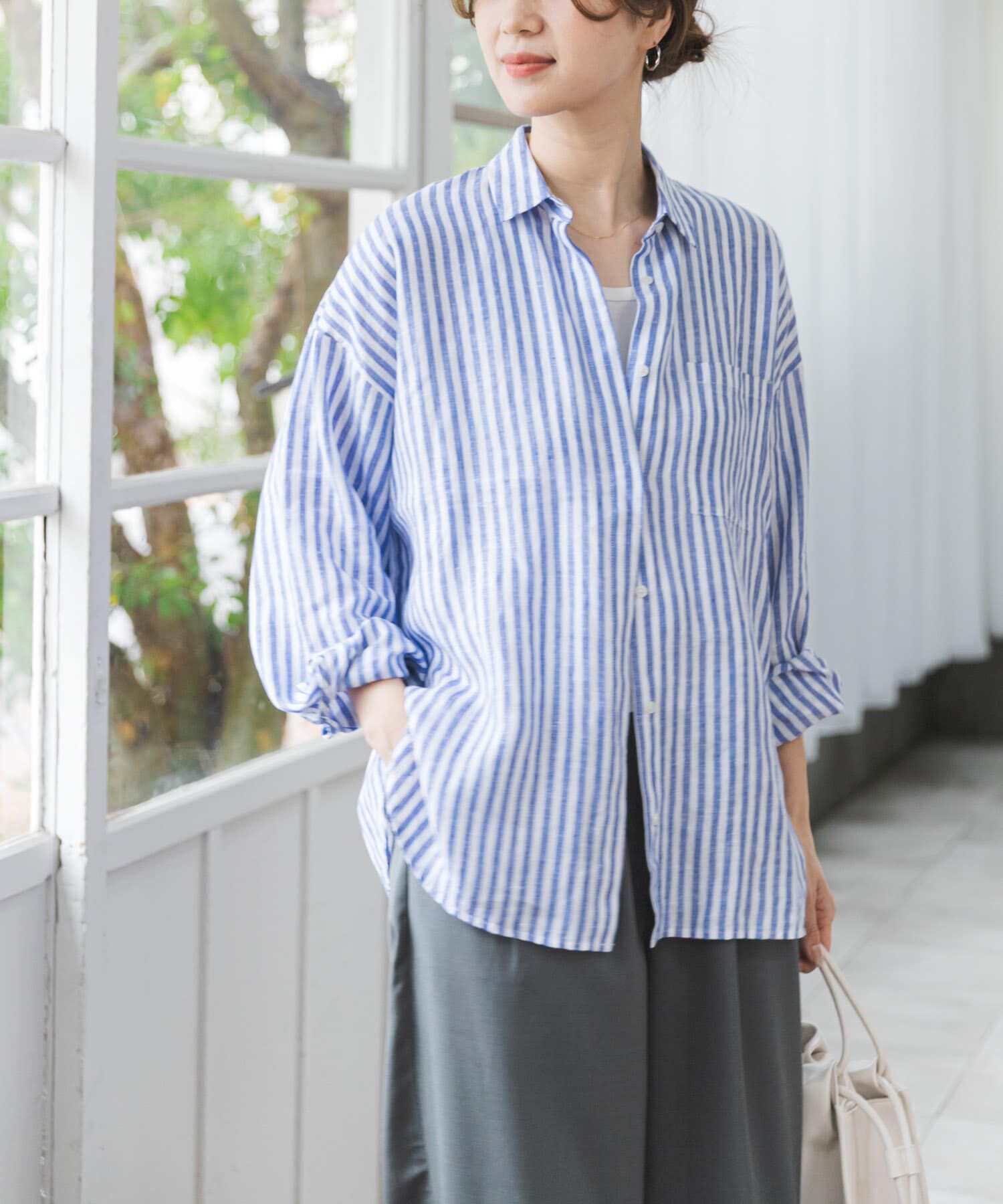 URBAN RESEARCH DOORS「リネンオーバーシャツ」|シャツ・ブラウス|
